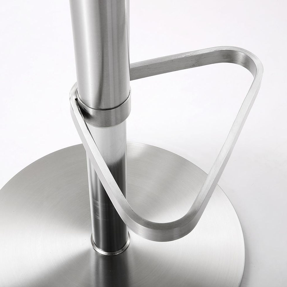 Thumbnail: EDISON WHITE STAINLESS STEEL ADJUSTABLE BARSTOOL