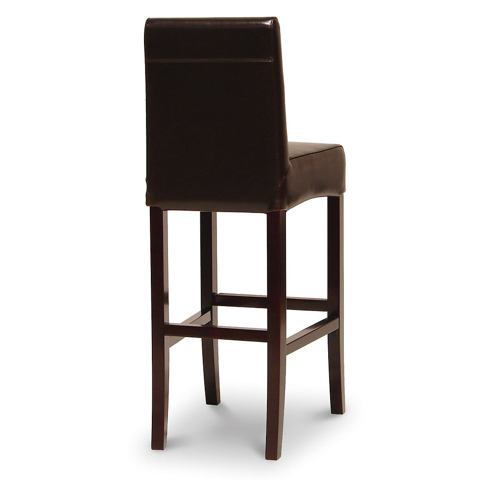 Thumbnail: ABRA LEATHER 30" BARSTOOL, DARK BROWN W/ BROWN STI