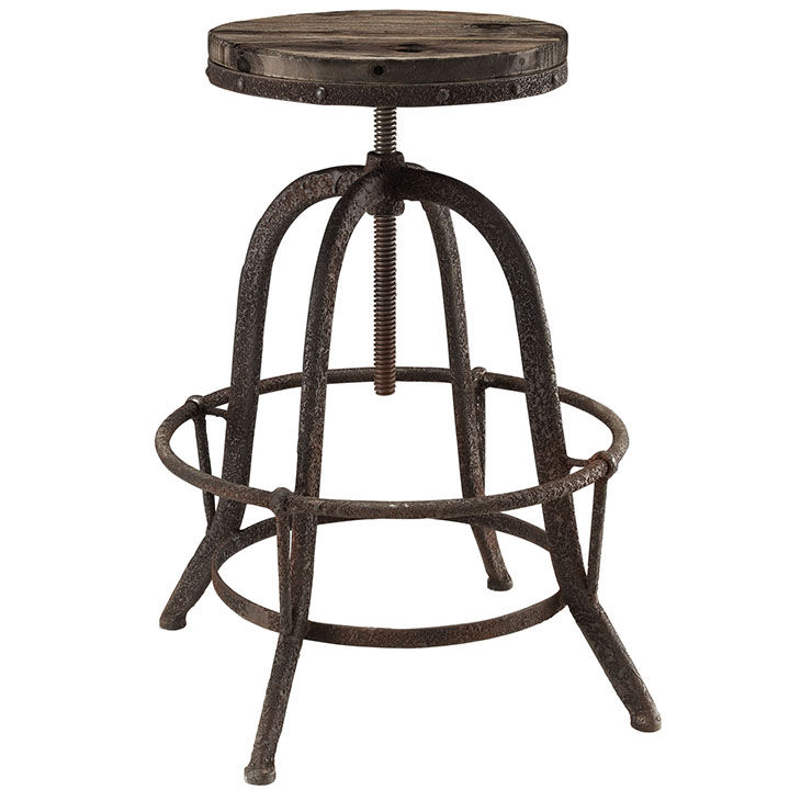 Thumbnail: BAKER WOOD TOP BAR STOOL IN BROWN