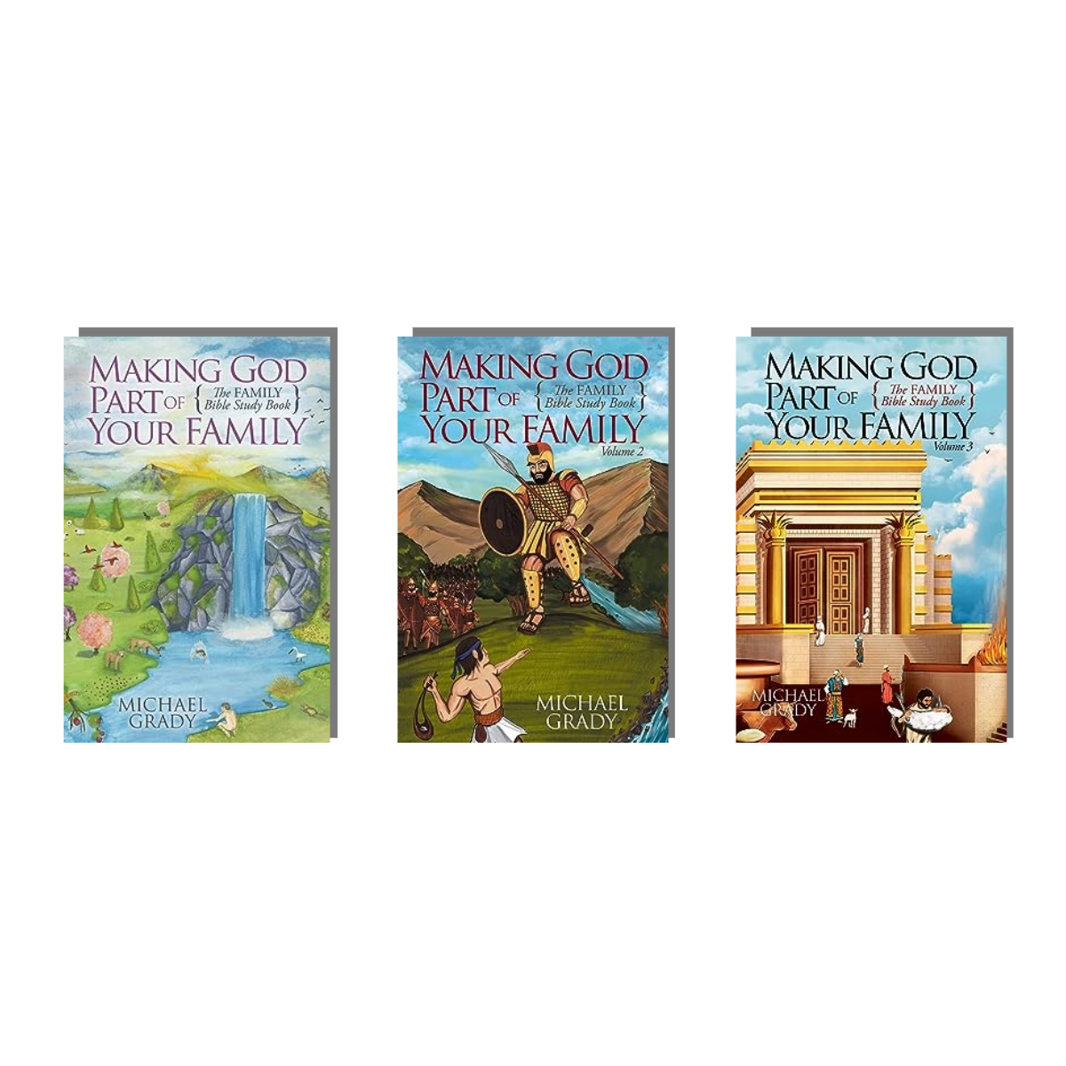 Making God Part of Your Family book cover. Volumes 1 through 3.