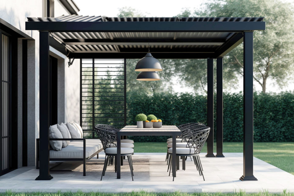 Exterior pergola space modern