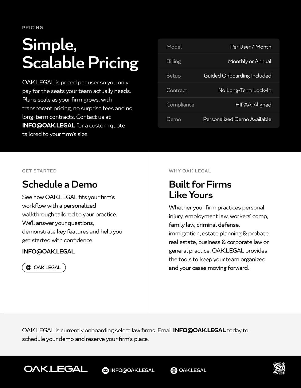 OAK.LEGAL: Pricing