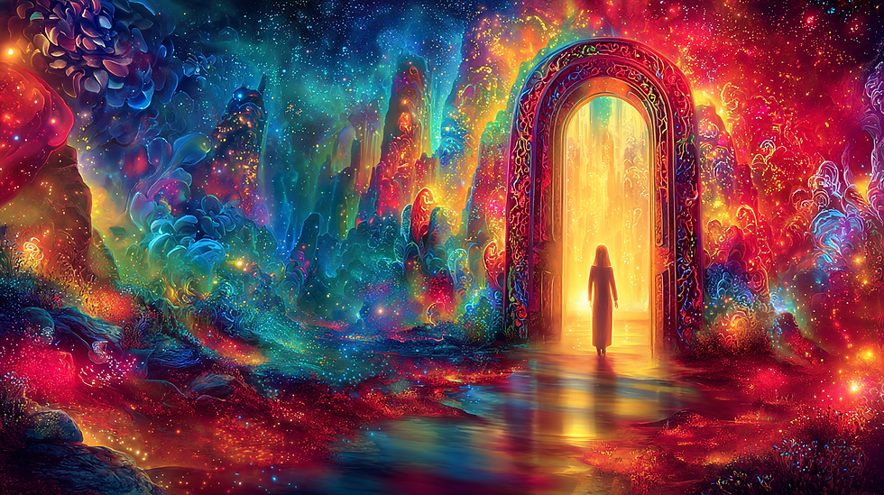 woman walking through doorway