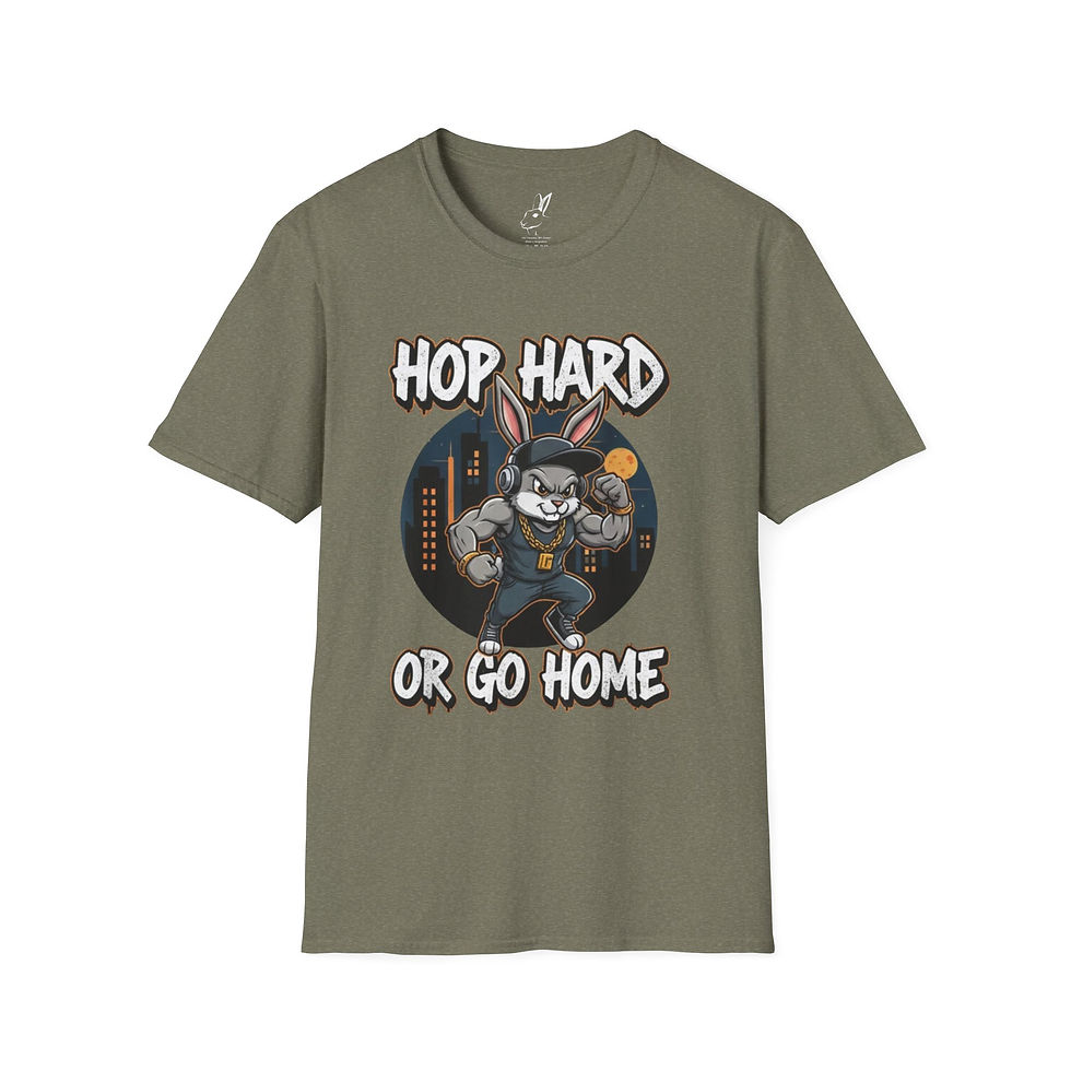 Thumbnail: Hop Hard or Go Home T‑Shirt — Urban Bunny Graphic Tee