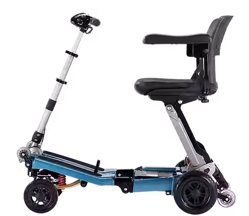 Side View of Luggie Elite Deluxe Mobility Scooter in Blue