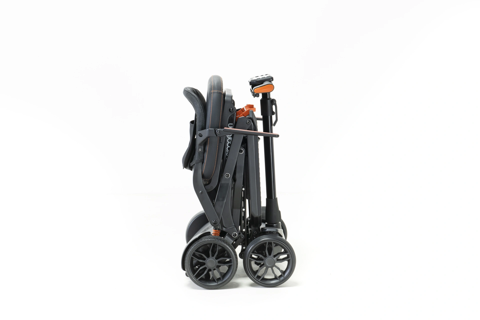 rive AeroCarbon folding mobility scooter, folded up.