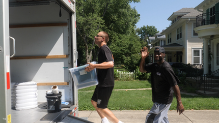 Prime Moovers employees packing up a truck in Springfield, IL.