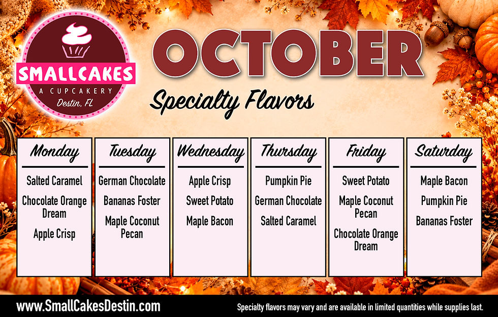 October SmallCakes Specialty Flavors
