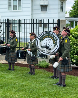 ISP Bagpipes at ISPHF first annual Memorial Park Ceremony 2026 in Springfield, IL