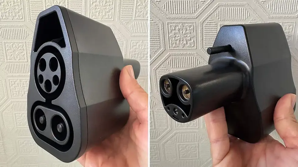 CCS Combo to NACS adapter allows an EV with a NACS port to DC fast charge on a CCS Combo charging station.