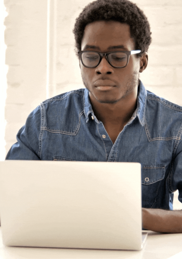 student studying via distance education