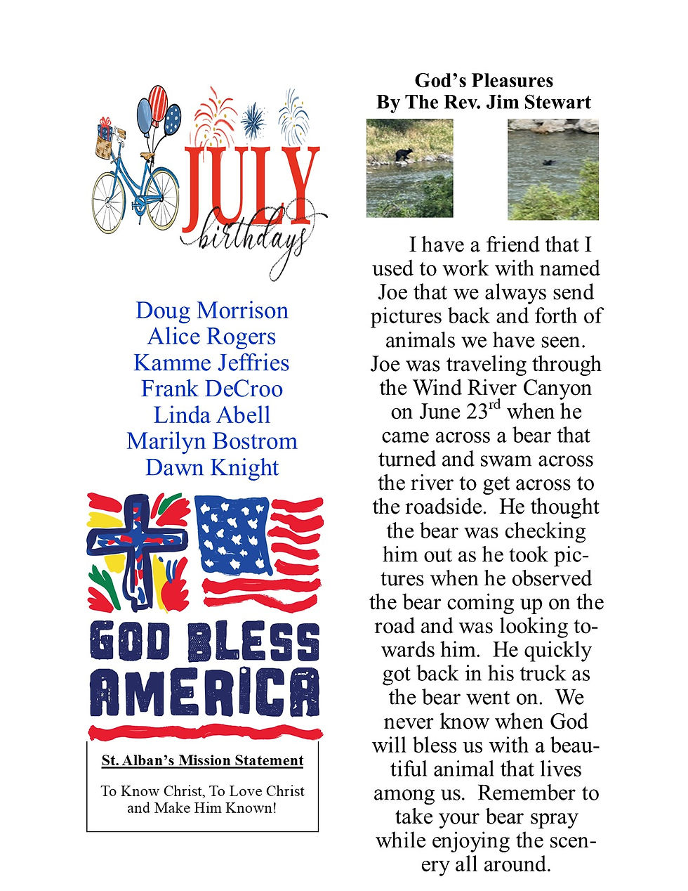 July 2026 Newsletter