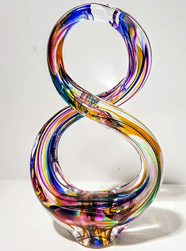 Infinity Glass sculpture created by Goldhagen Glass art