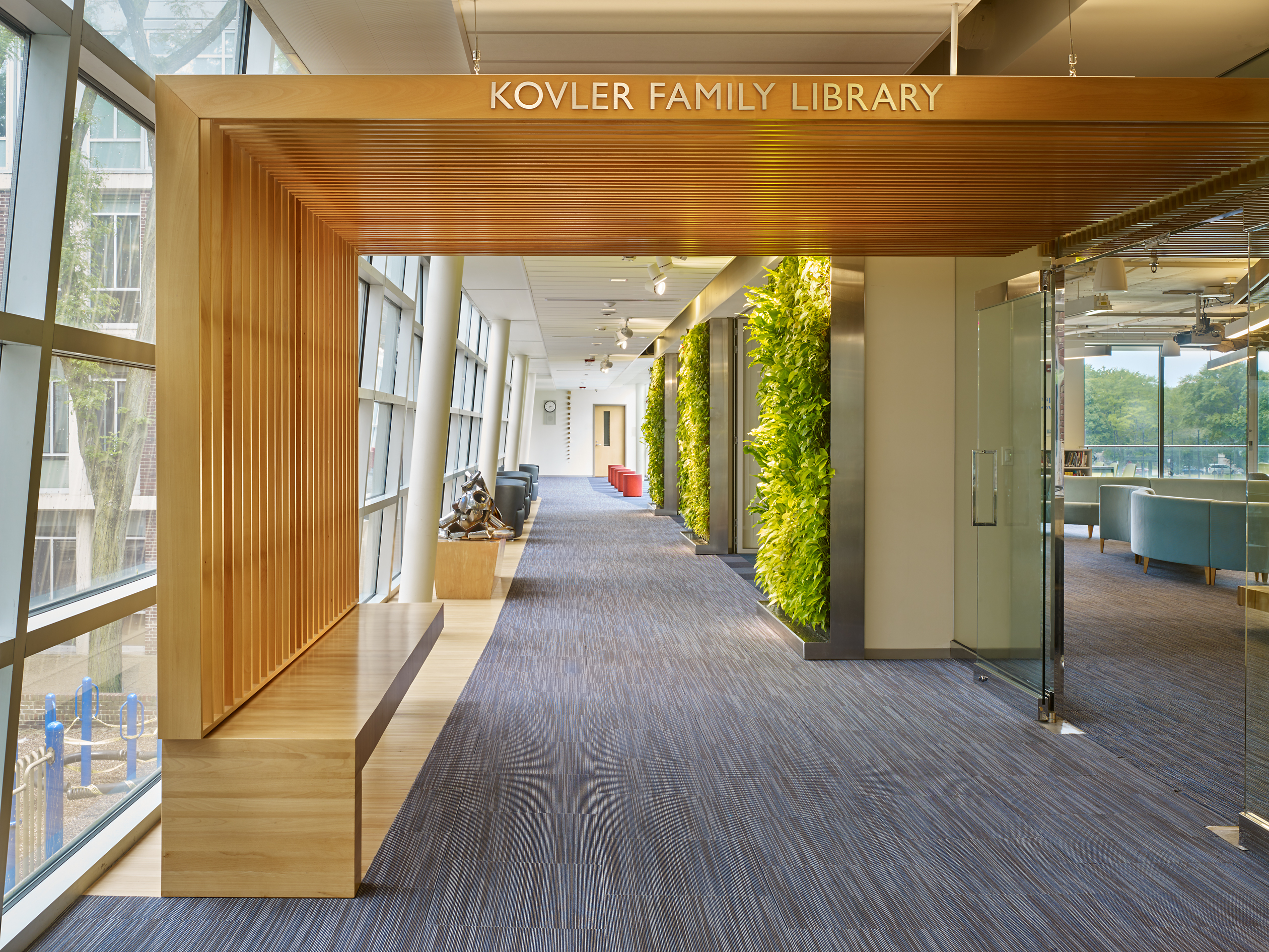 Corridor Bench and Living Wall