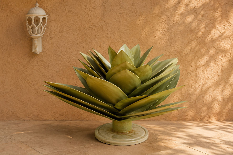 Miniatura: Maceta de metal marroquí hecha a mano para agaves | Decoración artesanal para ex