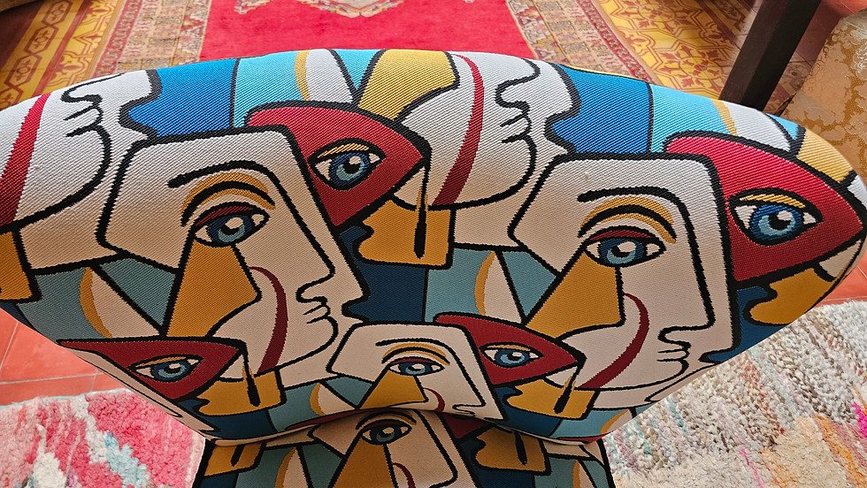 Thumbnail: Handwoven Picasso-Inspired Chair – Moroccan Craftsmanship
