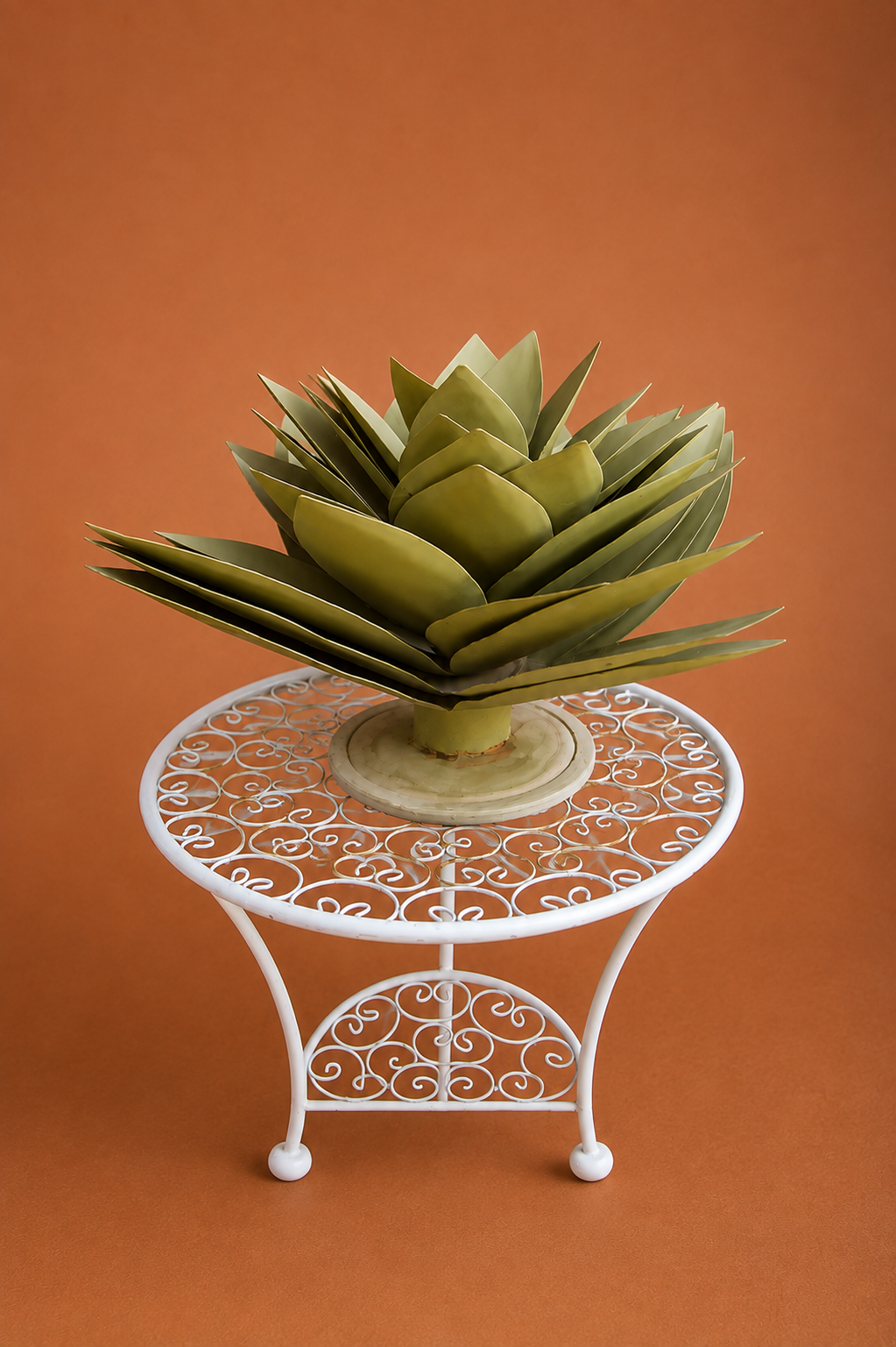 Maceta de metal marroquí hecha a mano para agaves | Decoración artesanal para ex