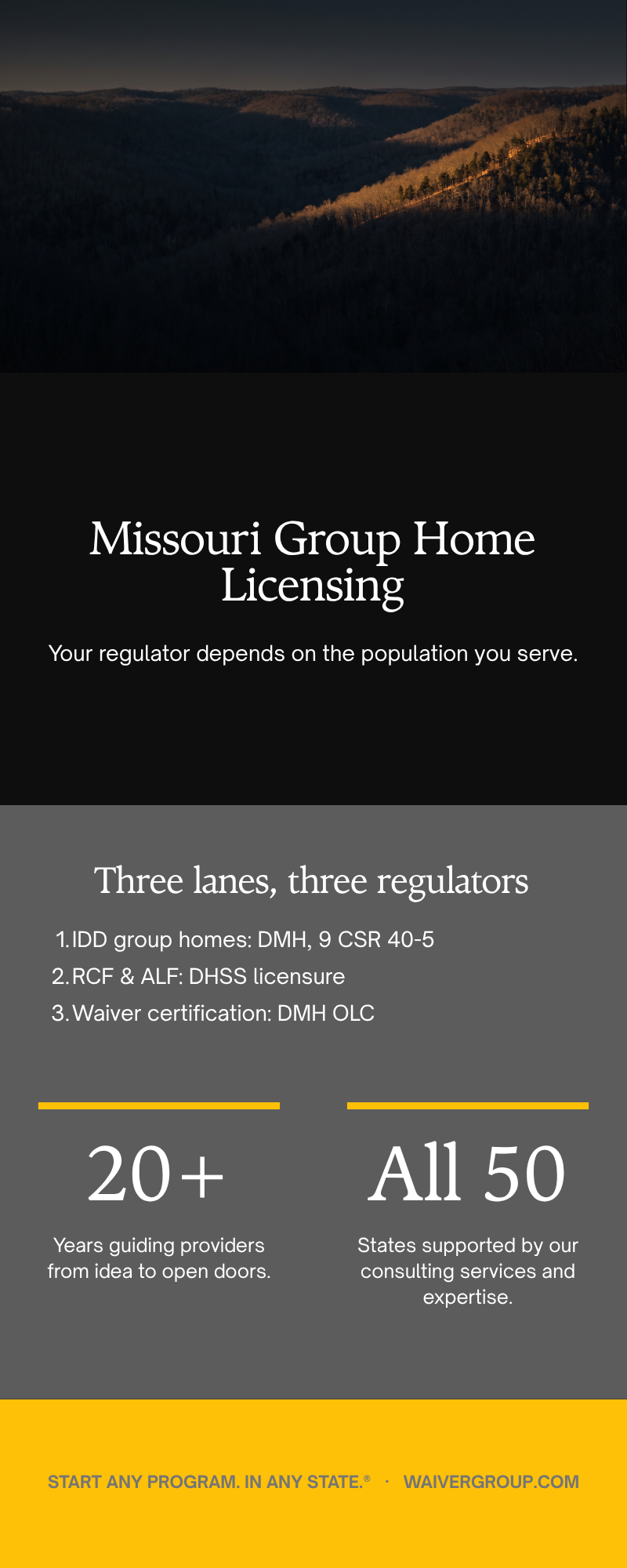 Missouri agency licensing structure graphic