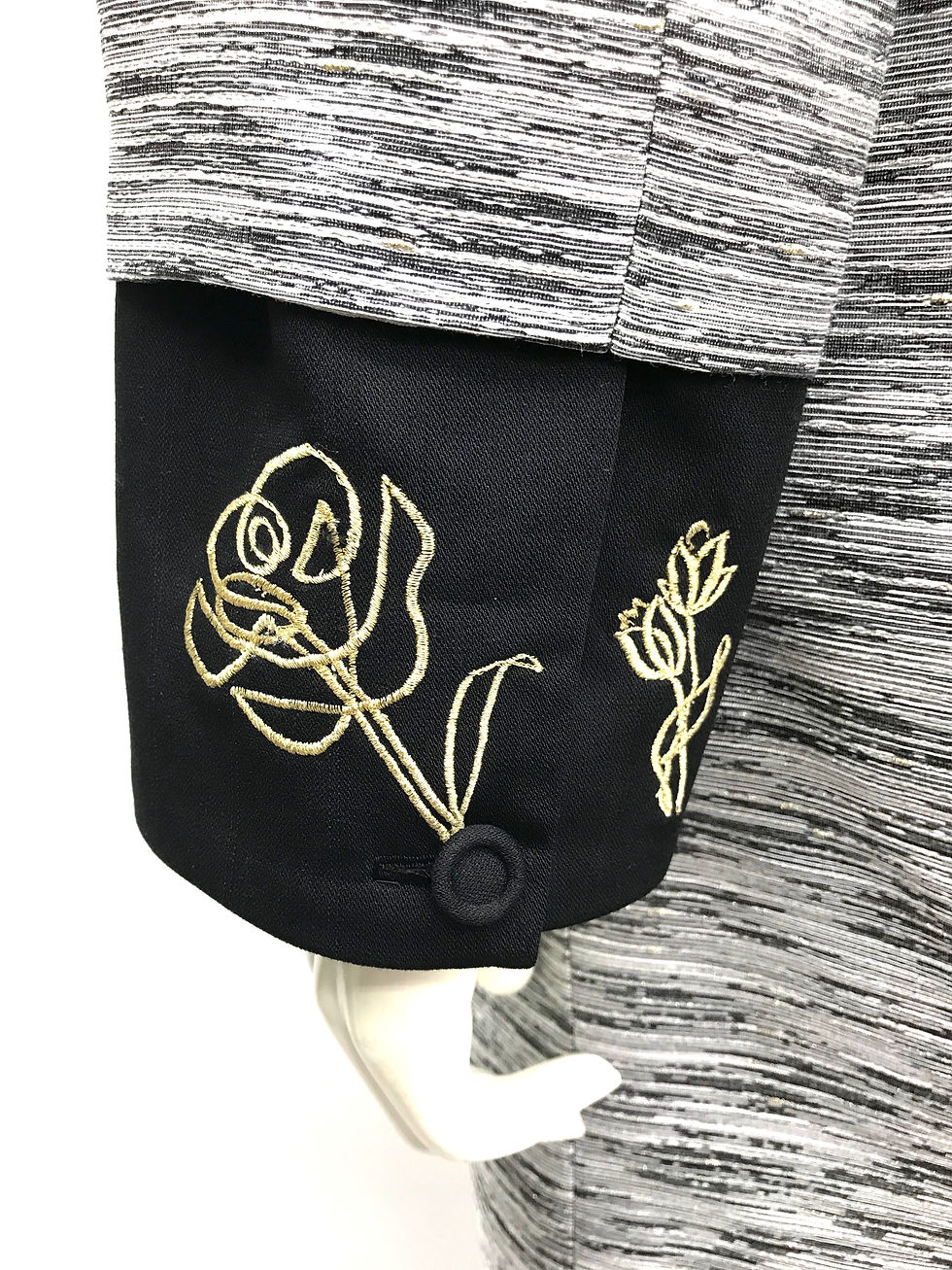 サムネイル： ＜横振り刺繡 ＞One-Stroke-Stetch コート 米沢織