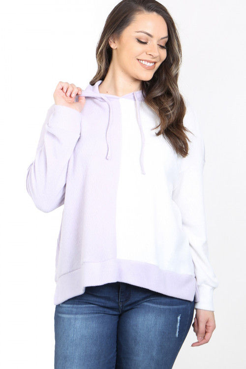 Lavender & White Hoodie