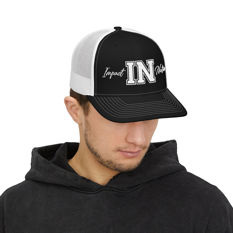 Thumbnail: Snapback Trucker Cap - Impact Nation Embroidered Hat for Men and Women