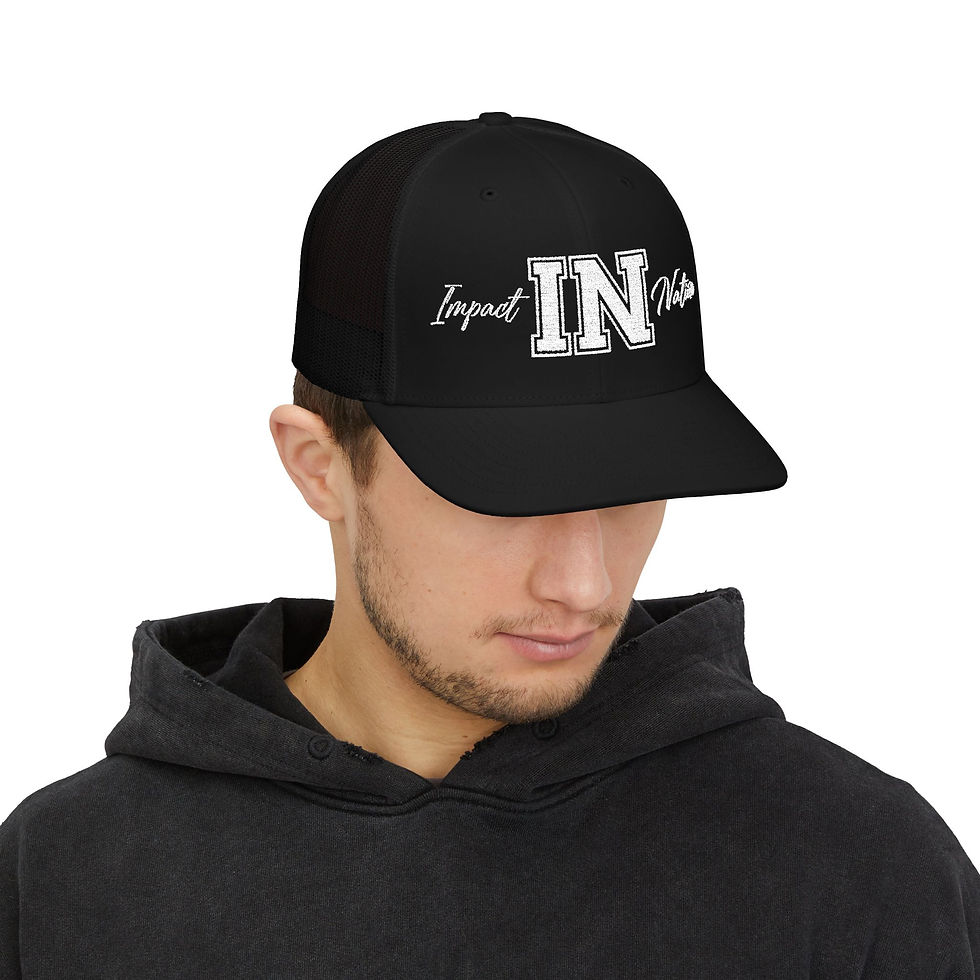 Thumbnail: Snapback Trucker Cap - Impact Nation Embroidered Hat for Men and Women