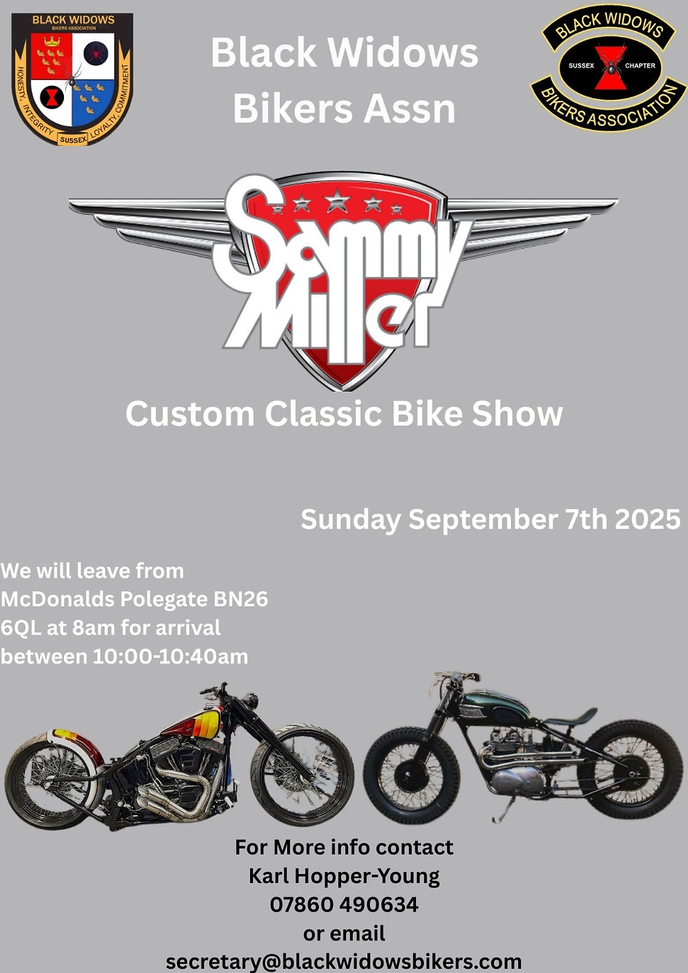 Black Widows Bikers Association Ride-Out to Sammy Miller Custom Classic Bike Show