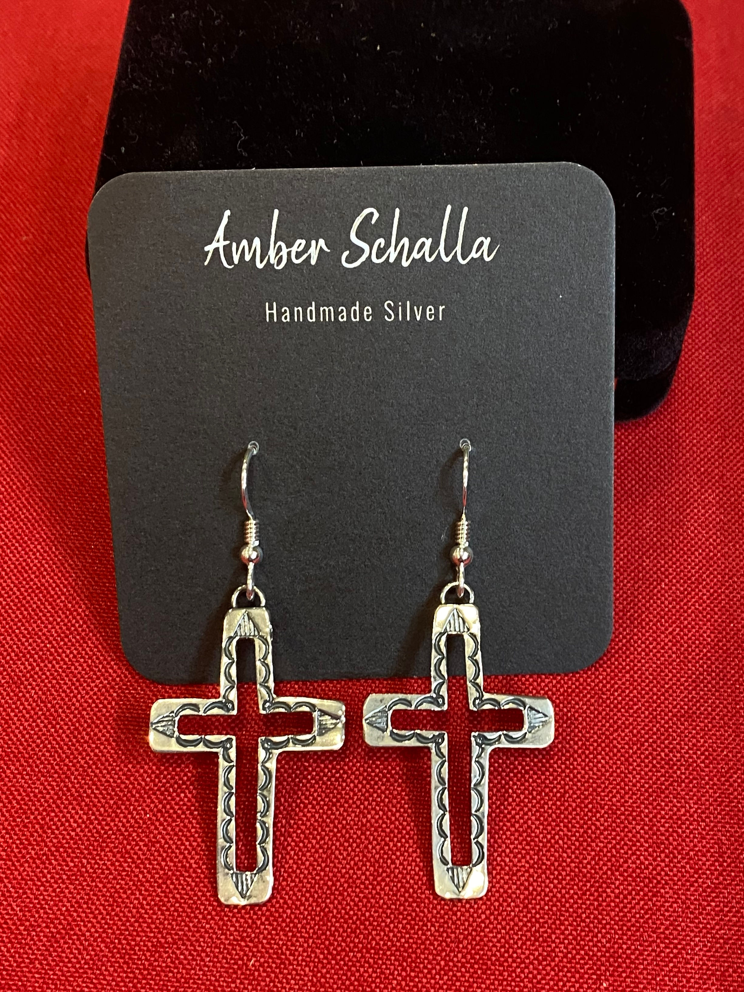 Sterling Cross Earrings 