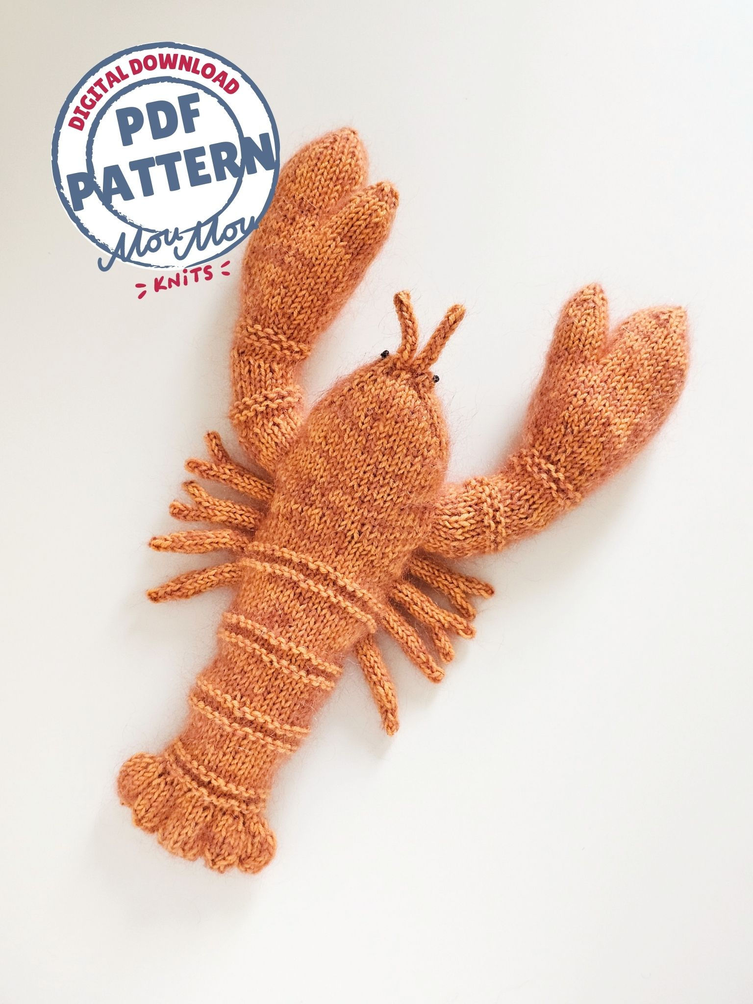 Lobster toy knitting pattern