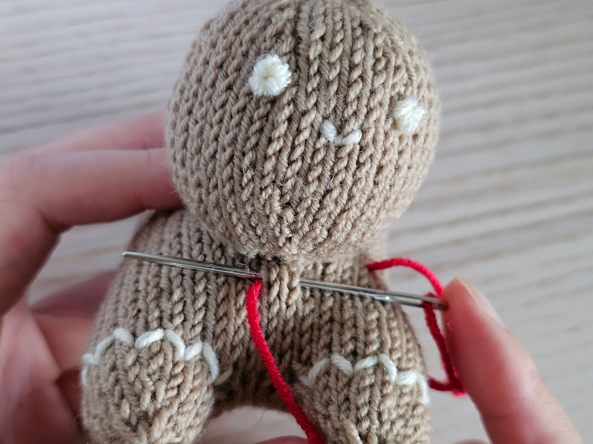 Knit gingerbread man
