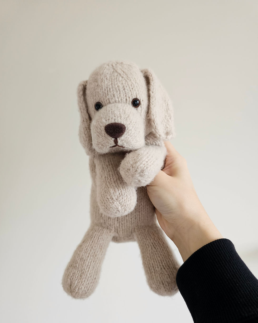 Miniature : Knitting Pattern: Soft Puppy Toy