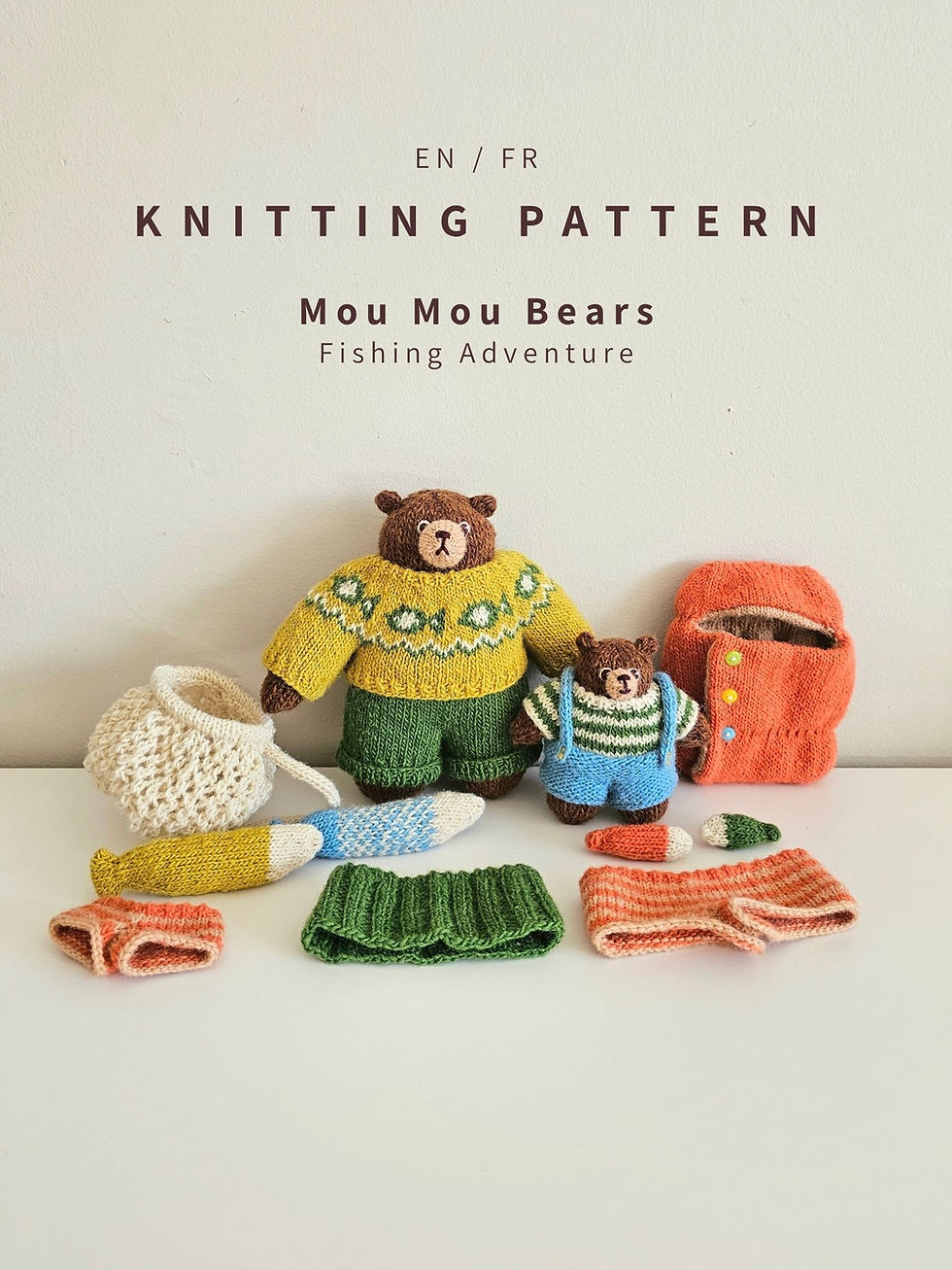 Knitting Pattern : Mou Mou Bears - Fishing Adventure
