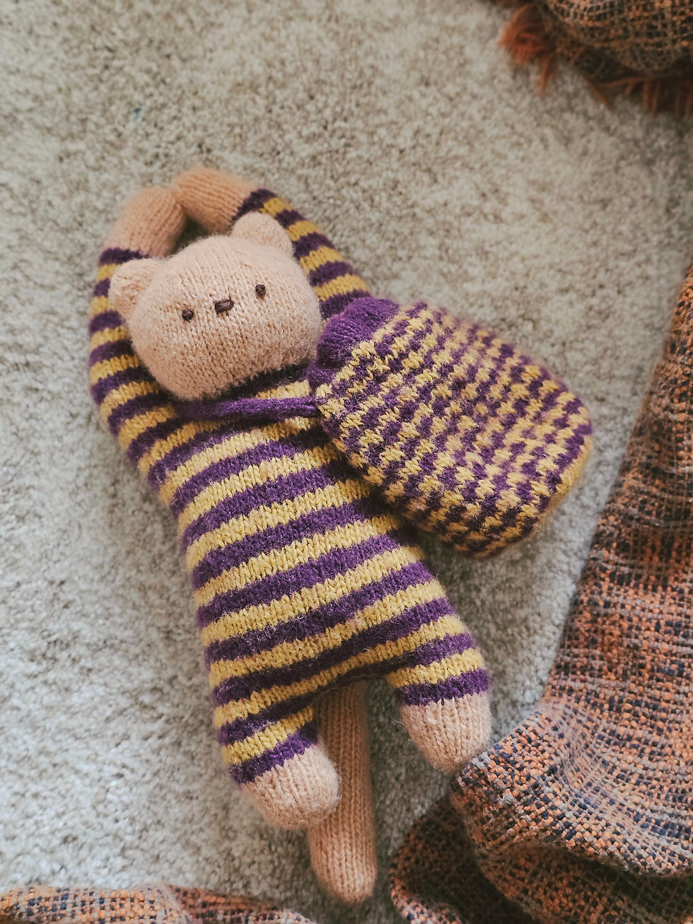 Thumbnail: Knitting Pattern: Little Joy Messenger - Puppy & Tanuki