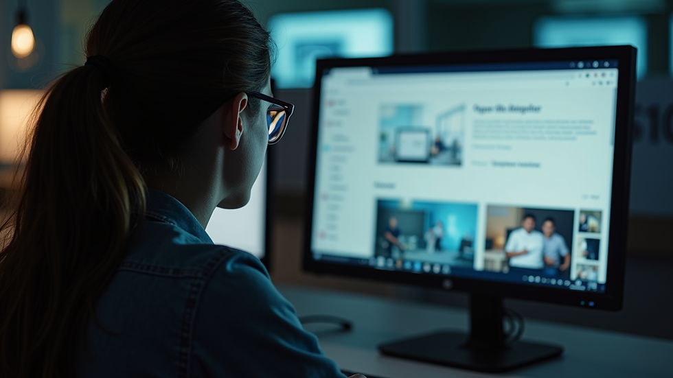 Eye-level view of an individual using a screen reader to access a website