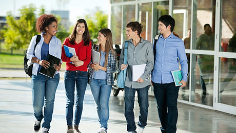 Students walking
