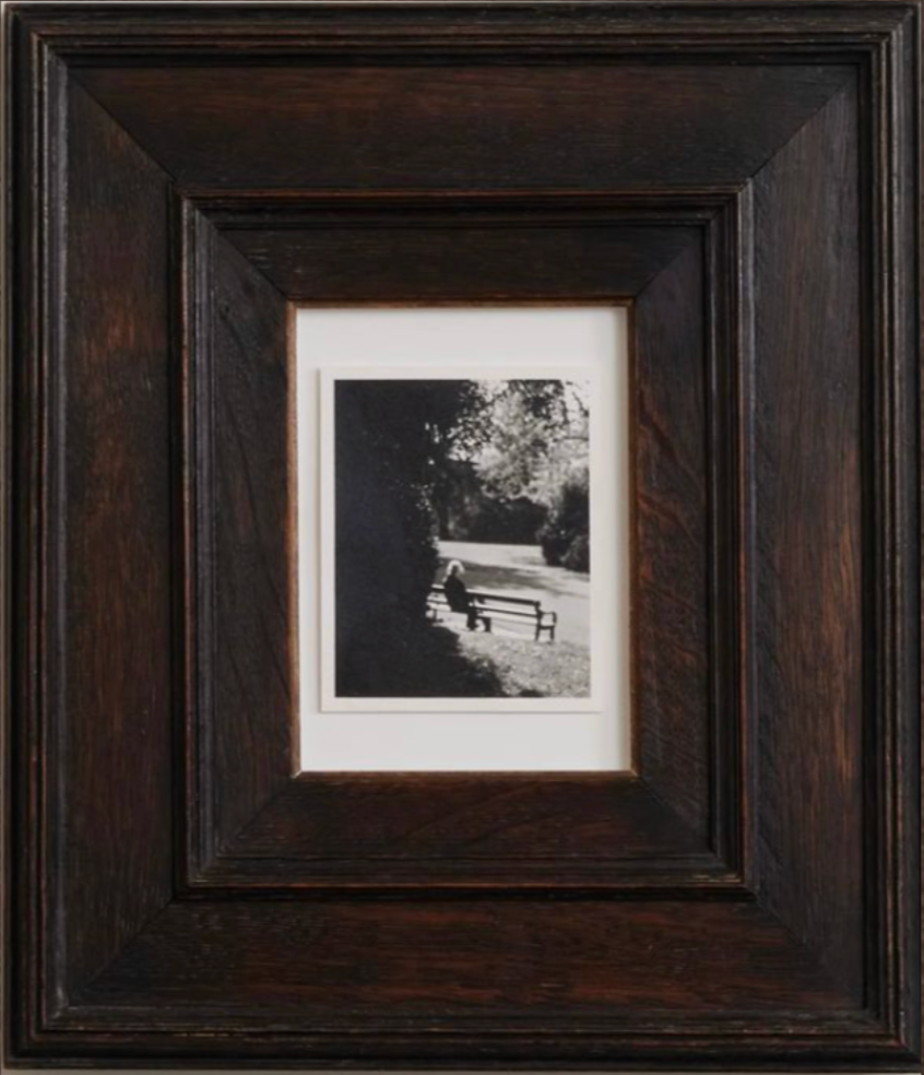 Vintage, elegant brown wooden photo frame
