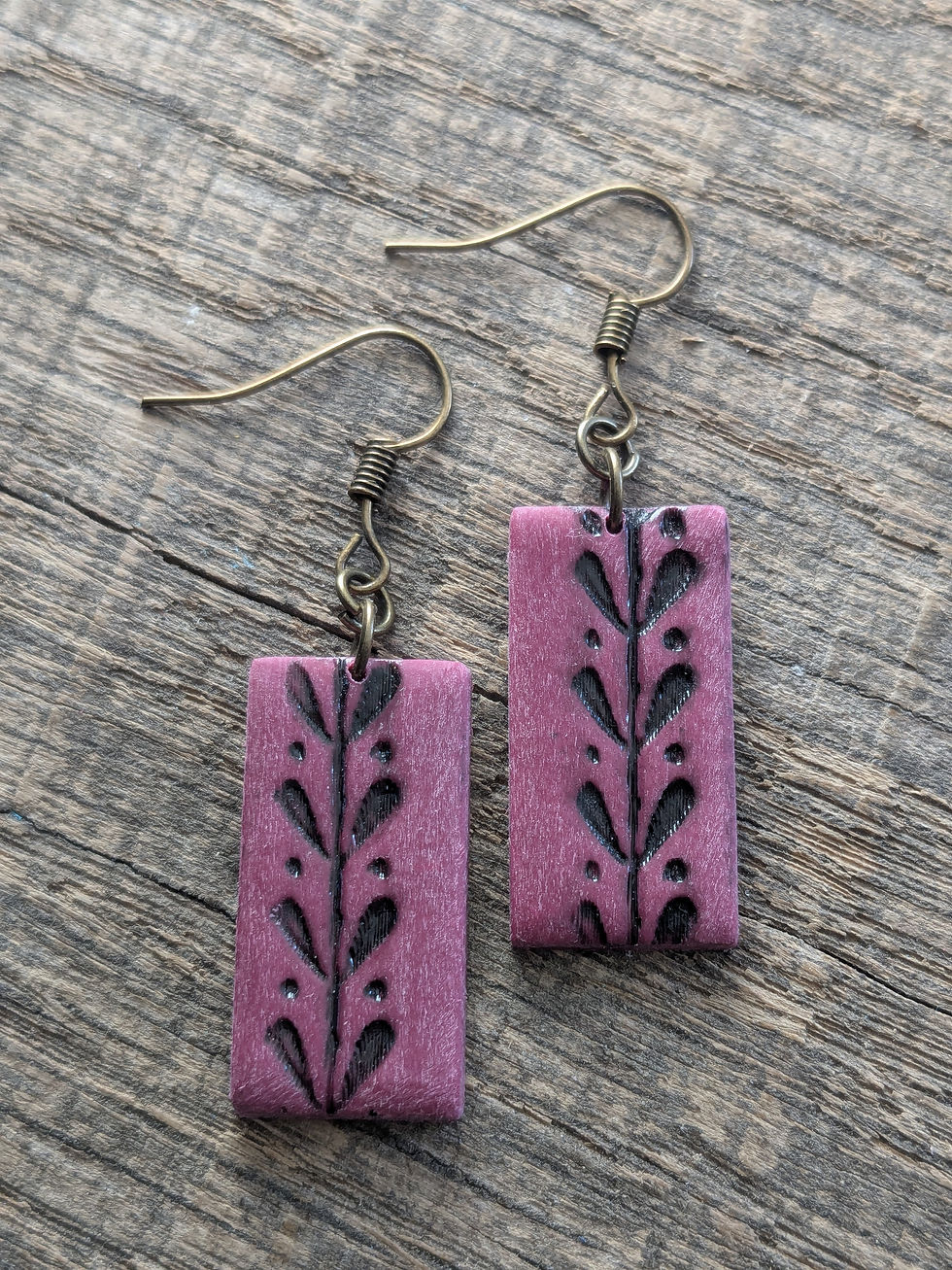 Ohrhänger weinrot schwarz