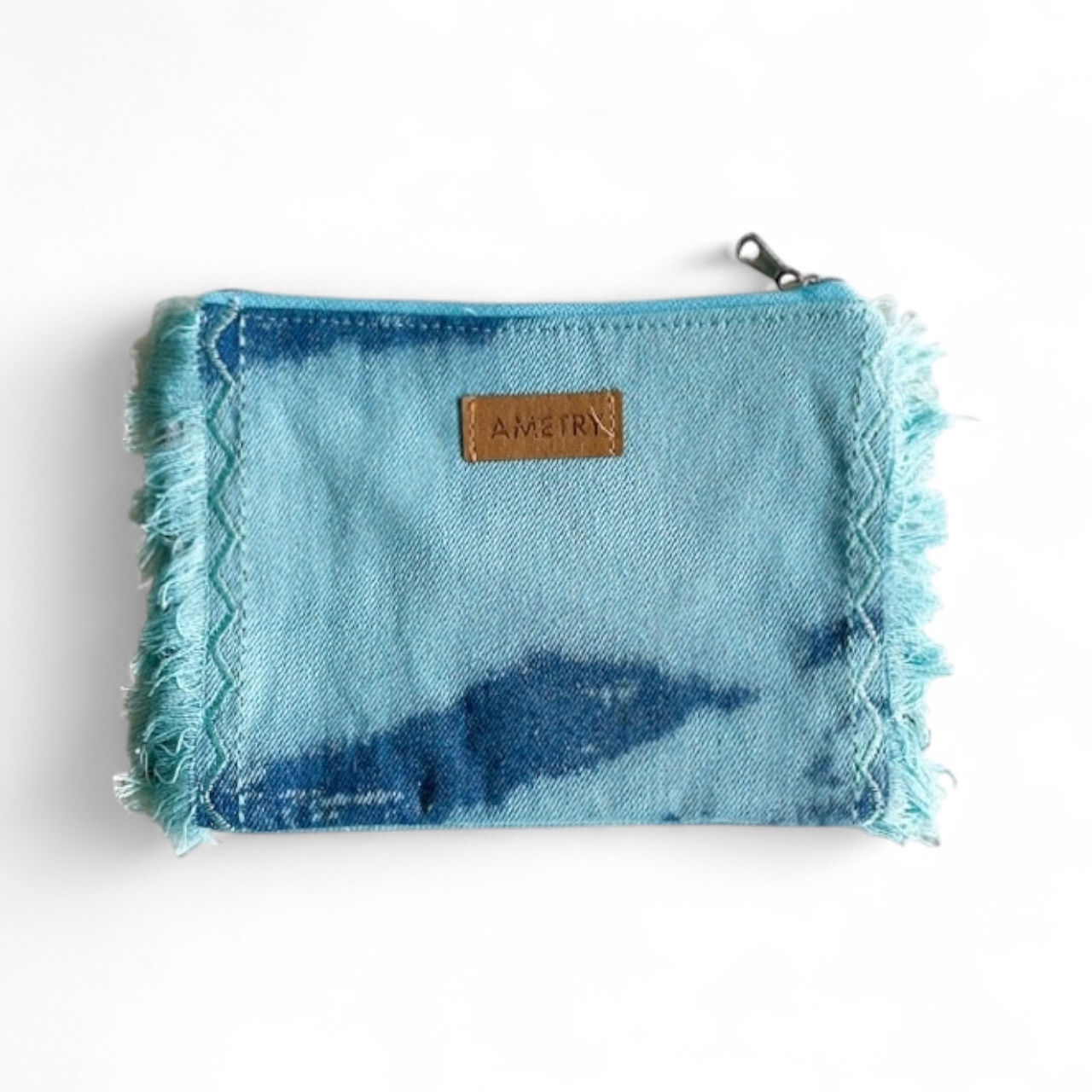 Fransen Tasche, Upcycling Tasche, Kosmetiktasche