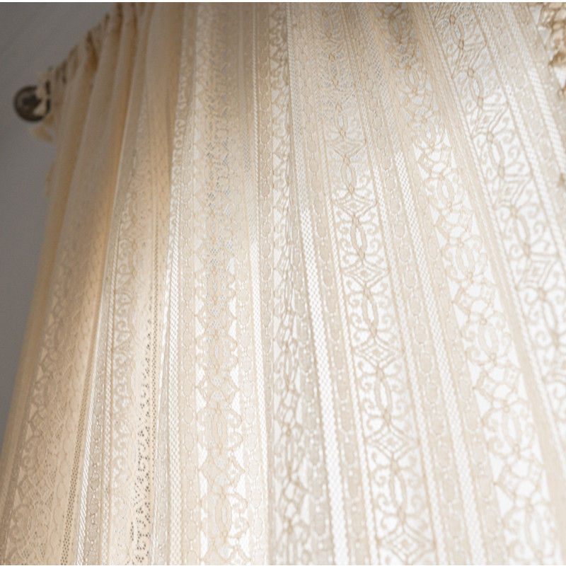 Thumbnail: Esmée Sheer Lace Curtain – Beige