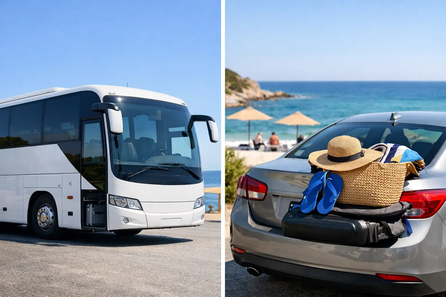 Transport direct vs mașina personală la mare