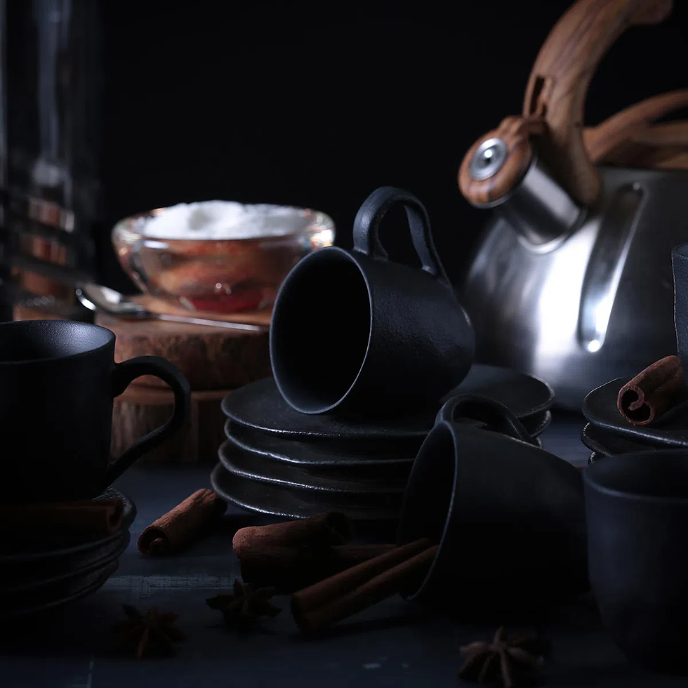 Xícara de Café com Pires Orgânico Carbon 12 peças Porto Brasil