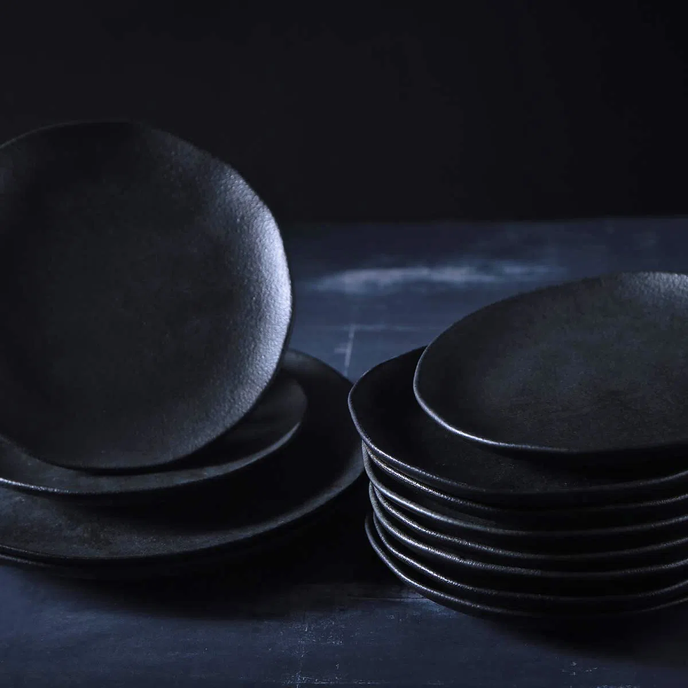 Prato de Sobremesa Orgânico Carbon 6 peças Porto Brasil