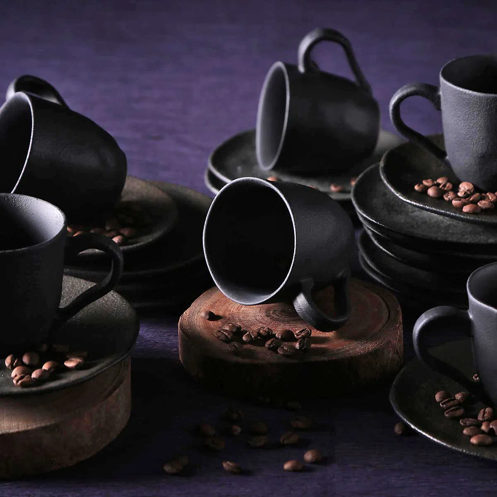 Xícara de Café com Pires Orgânico Onyx 12 peças Porto Brasil
