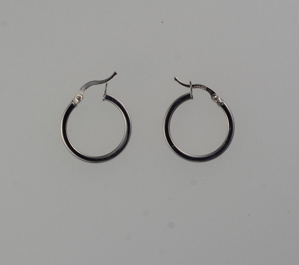 Thumbnail: 14k Hollow Hoop Earrings