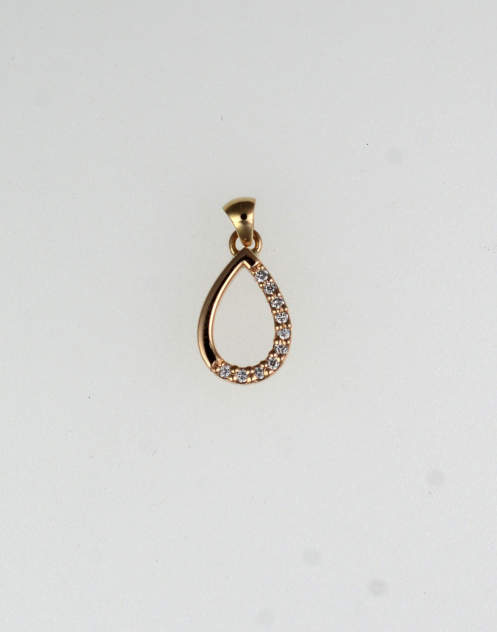 Thumbnail: 14k yellow gold pear shaped Pave lab diamond pendant