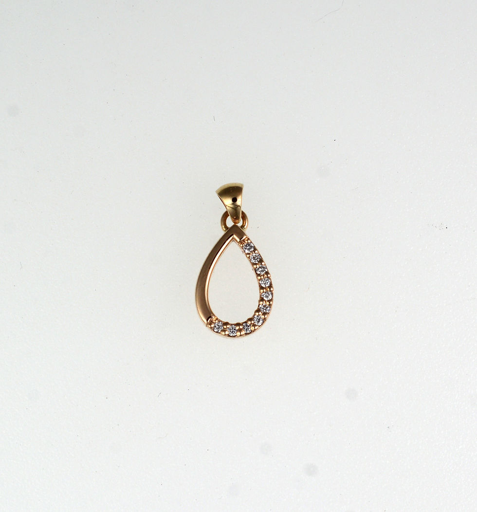 Thumbnail: 14k yellow gold pear shaped Pave lab diamond pendant