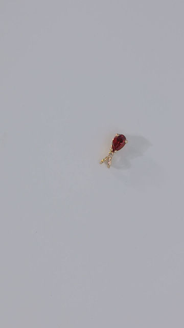 Thumbnail: 14k yellow gold Pear Shape Garnet & Diamond Pendant