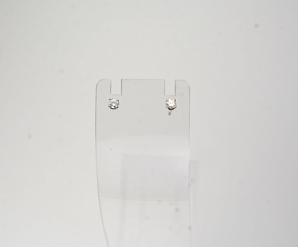 14k white gold natural diamond solitaire studs