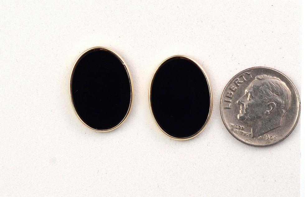 Thumbnail: 14 KY Black Onyx Oval Earrings