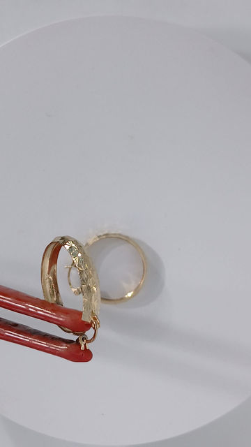 Thumbnail: 14k Bright Cut Hoop Earrings